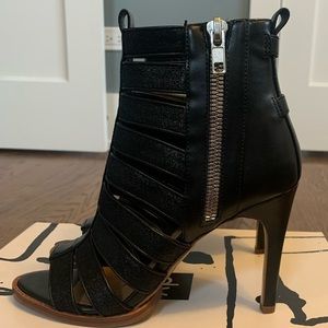 Dolce Vita Shani High Heel Leather Sandal Black Women Sz 6.5